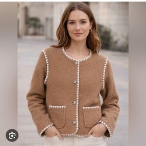 NWT Bagatelle Collection Faux Shearling Button Up Jacket Size Medium